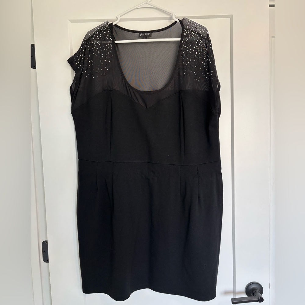 City Chic Black Studded Mini Dress